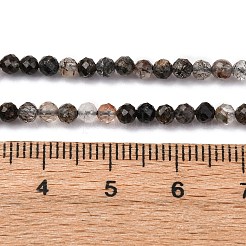 Нити бусин из натурального черного рутилированного кварца G-RM250104-C3