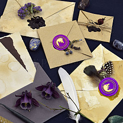 Латунная восковая печать штамп с ручкой AJEW-WH0184-1038