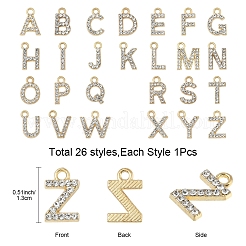 26 шт. 26 стиля подвески из золотистого сплава со стразами FIND-FS0003-26