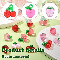 16 шт. 10-х цветные прозрачные резиновые и акриловые 3D-подвески в виде фруктов&nbsp;FIND-YW0006-04