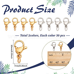 60 шт. 2-х цветные карабины из нержавеющей стали 304&nbsp;STAS-ME0002-18