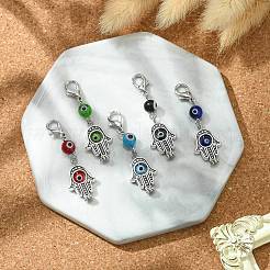 Круглый кулон ручной работы сглаз лэмпворк украшения HJEW-JM00745