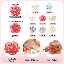 Камелия прозрачные акриловые бусины RESI-TA0004-27A