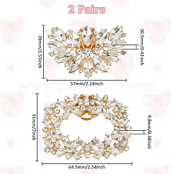 4 шт. 2 стиля стеклянных страз для украшения обуви&nbsp;AJEW-WR0002-39