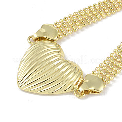 Браслеты-цепочки из латуни с полыми шариками BJEW-H609-02G