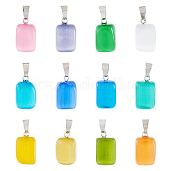 12шт 12 цвета подвески «кошачий глаз» CE-TA0001-04