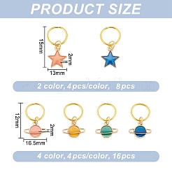 24 шт сплав эмали и железа плетение подвески для волос украшения зажимы PALLOY-AB00050