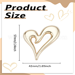 1 шт. броши в виде сердца из сплава для одежды рюкзака&nbsp;JEWB-LP0006-08G