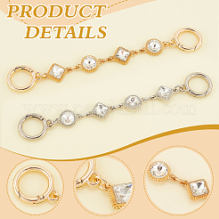 2 шт. 2-цветный удлинитель ремешка для сумки из сплава и стекла&nbsp;FIND-CN0001-71