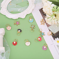 12 шт. эмалевые подвески для обуви с изображением морских организмов PALLOY-CA00013