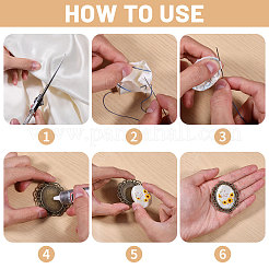 Наборы для самостоятельного изготовления овальных брошей из цинкового сплава DIY-CA0007-65