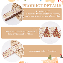 10 ярд полиэфирные ленты с вышивкой в этническом стиле OCOR-WH0082-78A