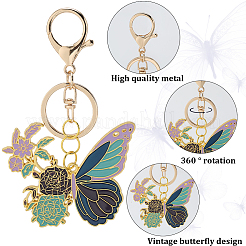 Наборы для самостоятельного изготовления брелоков-подвесок в виде бабочек из эмалевого сплава DIY-SP0003-10B