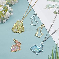 12 шт. 6 стильных больших подвесок из сплава с открытой задней частью PALLOY-OC0002-84