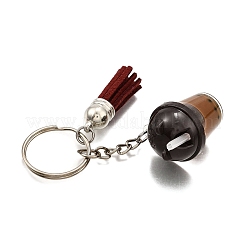 Кисточка из искусственной замши и имитация резинового брелока с рисунком «чай с молоком»/«чай с молоком» KEYC-JKC01203-02