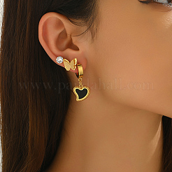 3 пара серег-ракушек из нержавеющей стали с бабочками PZ8874