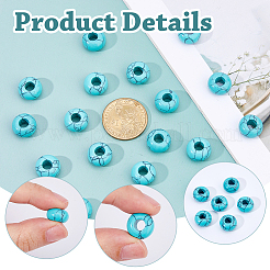 18 шт. синтетические бирюзовые европейские бусины с крупным отверстием&nbsp;G-DC0001-57