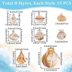 120шт 8 стиля акриловые подвески&nbsp;OACR-PH0004-40