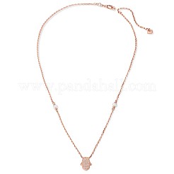 Рука хамсы/рука Фатимы/рука Мириам 925 ожерелье из стерлингового серебра с кубическим цирконием TS-N316-RG