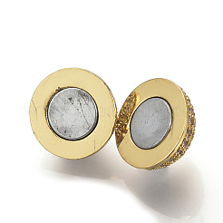 Магнитные застежки из латуни с цирконием и микропаве с петлями ZIRC-S058-04G-12mm