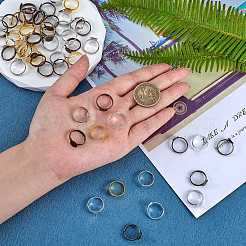 60шт 5 цвета регулируемые компоненты латунного кольца FIND-SZ0002-23-NR