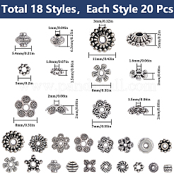 360 шт. 18 вида бусин в тибетском стиле&nbsp;UNKW-SC0013-08