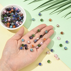 20 шт. стеклянные бусины-лэмпворк из серебряной фольги ручной работы&nbsp;LAMP-YW0001-77