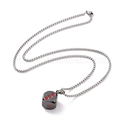 Ожерелья с подвесками из цинкового сплава и эмалью в виде кубиков NJEW-C034-04P-02