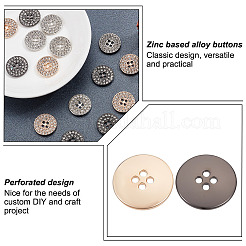 18 шт. 3-х цветные кнопки со стразами из сплава BUTT-HY0001-07