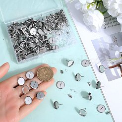 100 шт. плоские круглые серьги-гвоздики из нержавеющей стали&nbsp;STAS-SP0001-61D-P