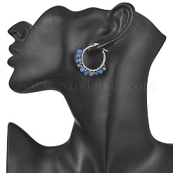 Круглые серьги-кольца из смешанных камней EJEW-JE06695