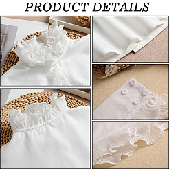 1 шт. съемная шифоновая рубашка женская с накладным воротником AJEW-CY0001-38A