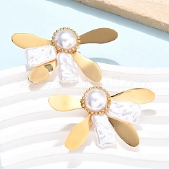 Серьги-гвоздики из нержавеющей стали 304 в форме цветка EJEW-C142-05G