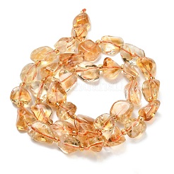 Нити из нагретых натуральных цитриновых бусин&nbsp;G-L634-A02-02