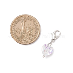 Стеклянные подвесные украшения в форме сердца&nbsp;HJEW-JM03770-01