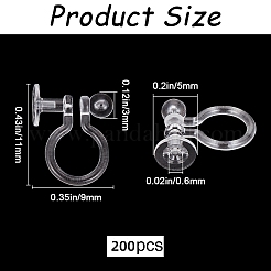 200 шт. пластиковая фурнитура для сережек-клипс FIND-SP0001-07