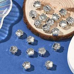 Тибетский стиль сплава цинка собака Прайнтс европейские бисер&nbsp;MPDL-R038-008AS-RS