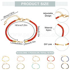 10шт 10 цвета нейлоновый шнур для изготовления браслетов&nbsp;MAK-GO0001-04