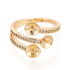 Латунные микрофибровые кубические цирконии чашки колец оправы KK-N274-21G