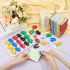 30 шт. 5-цветный пластиковый и железный офисный степлер&nbsp;AJEW-GO0003-07