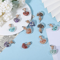 Подвески в виде сердечек из стеклянных бутылок&nbsp;PALLOY-CA00004