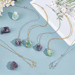 6 шт. 2-цветное ожерелье с держателем из кристаллов NJEW-UN0001-48