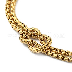 Браслет с подвесками в виде полого креста из нержавеющей стали 304 с двухслойными цепочками BJEW-A002-01G