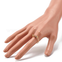 Кольцо на палец с бусинами из натурального нефрита RJEW-JR00404-03