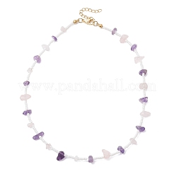 Женские ожерелья с натуральным аметистом&nbsp;NJEW-JN05603-03