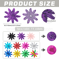 33 шт. 11 цвета цветок ПВХ блестки пайетки украшения аксессуары&nbsp;DIY-FG0008-26