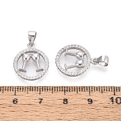 925 подвеска из стерлингового серебра с прозрачным микропаве и цирконием&nbsp;STER-T008-84P