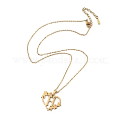 Ожерелья из нержавеющей стали с вакуумным покрытием pvd 201 NJEW-R267-02H-G