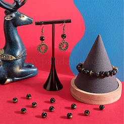 40 шт. резные бусины из натурального черного оникса (окрашенные и нагретые) G-SC0002-90