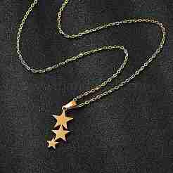 Комплекты из ожерелий и серег-гвоздиков из нержавеющей стали star 201 для женщин SJEW-Q025-02G